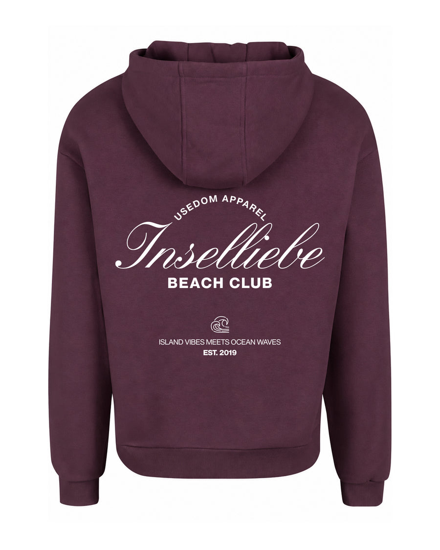 Unisex Fluffy Hoodie "Beach Club" | Purple – Rückseite