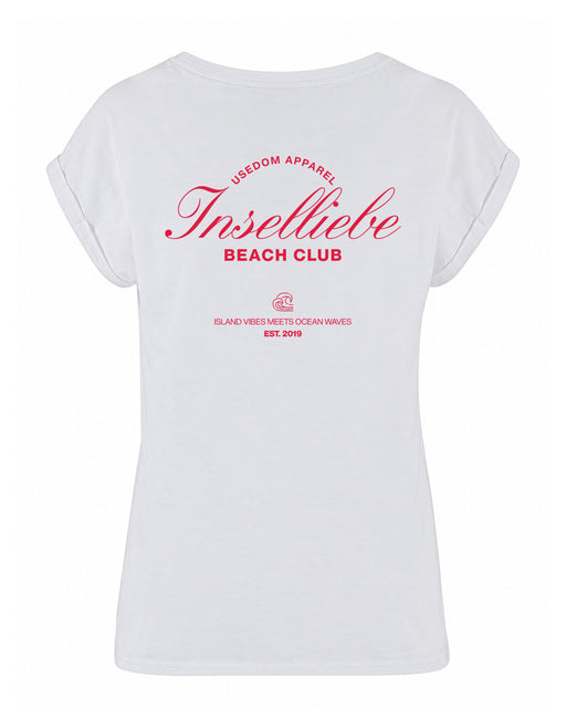 Damen T-Shirt "Beach Club" | Weiß - INSELLIEBE USEDOM