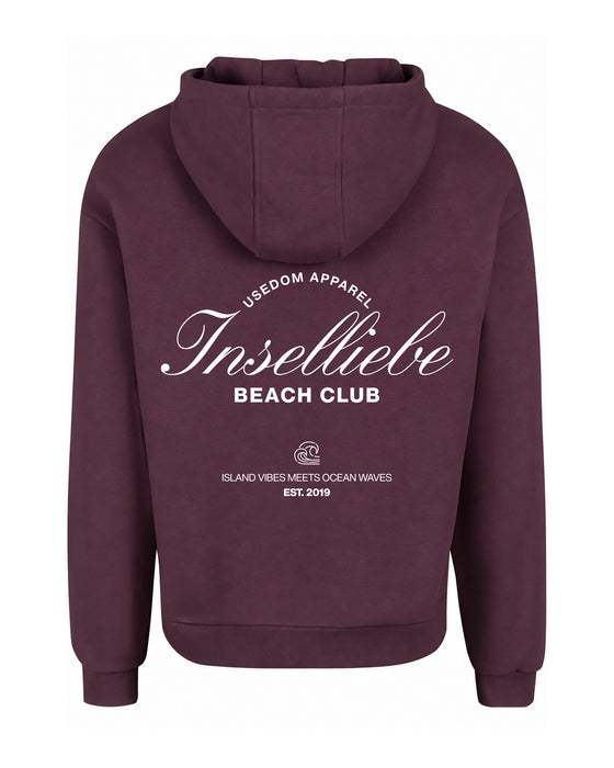 Unisex Fluffy Hoodie "Beach Club" | Purple
