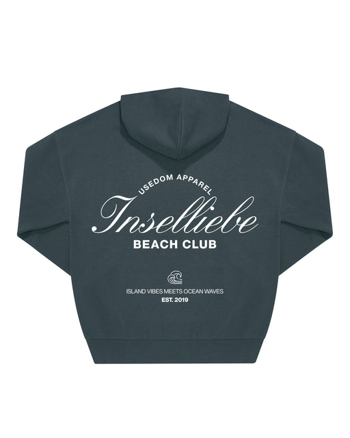 Unisex Oversized Hoodie "Beach Club" | Amalfi Teal - INSELLIEBE USEDOM