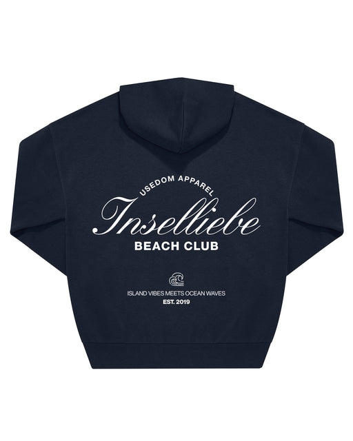 Unisex Oversized Hoodie "Beach Club" | Navy - INSELLIEBE USEDOM