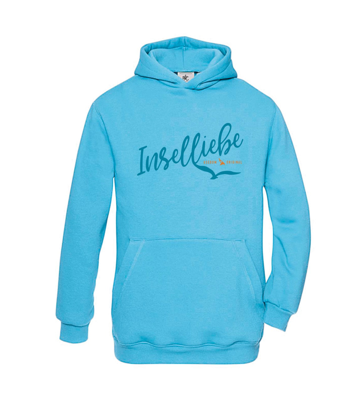 Kinder Hoodie "INSELLIEBE ORIGINAL" | Türkis - INSELLIEBE USEDOM