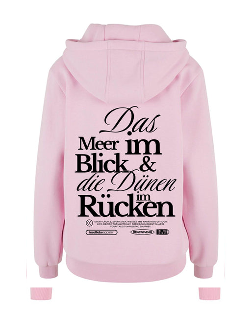 Damen Fluffy Hoodie "Meerblick" | Soft Pink - INSELLIEBE USEDOM