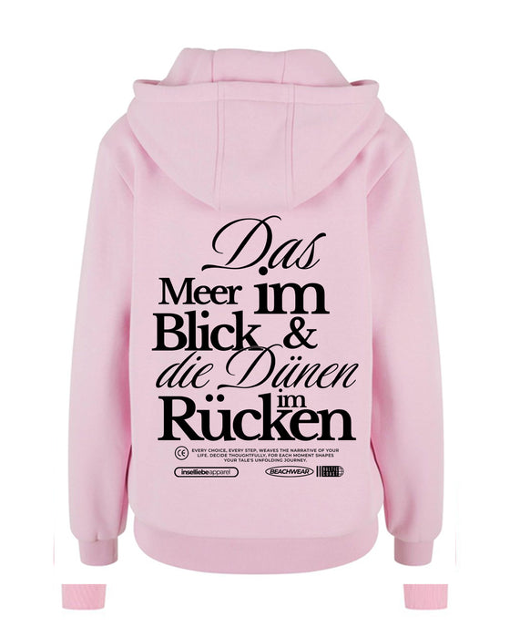 Damen Fluffy Hoodie "Meerblick" | Soft Pink - INSELLIEBE USEDOM