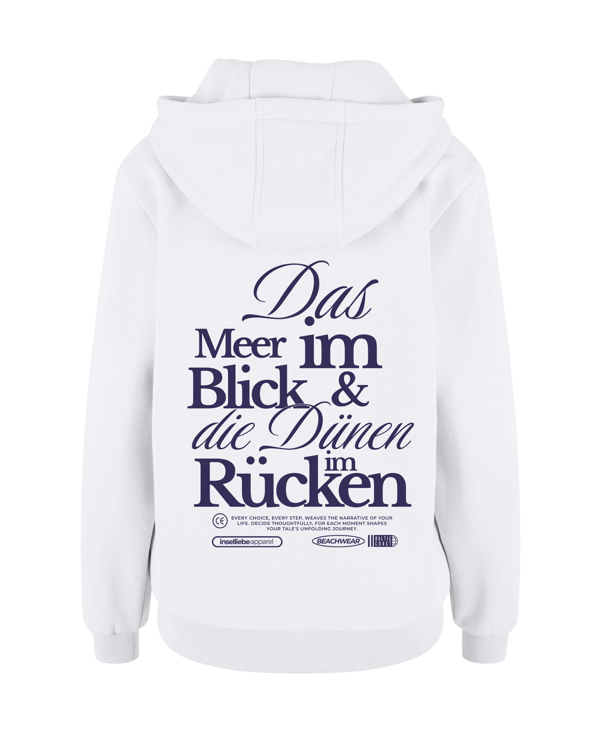 Damen Fluffy Hoodie "Meerblick" | Weiß - INSELLIEBE USEDOM