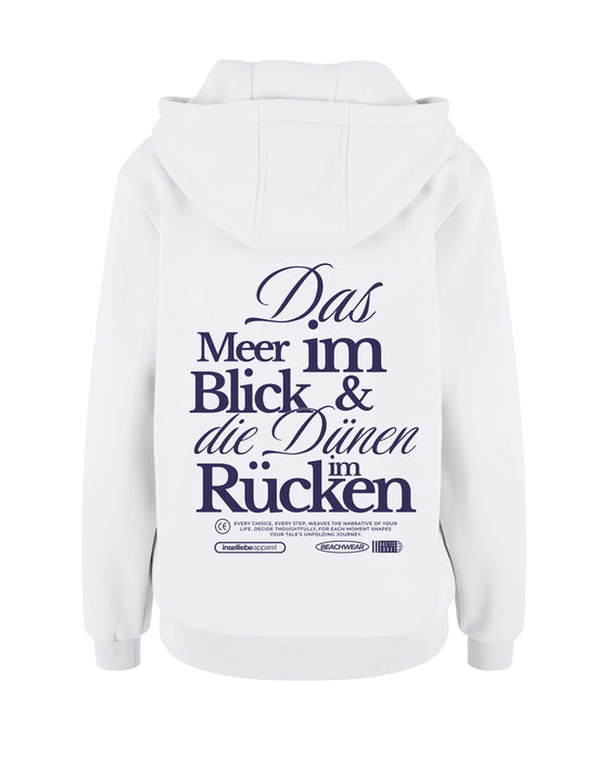 Damen Fluffy Hoodie "Meerblick" | Weiß