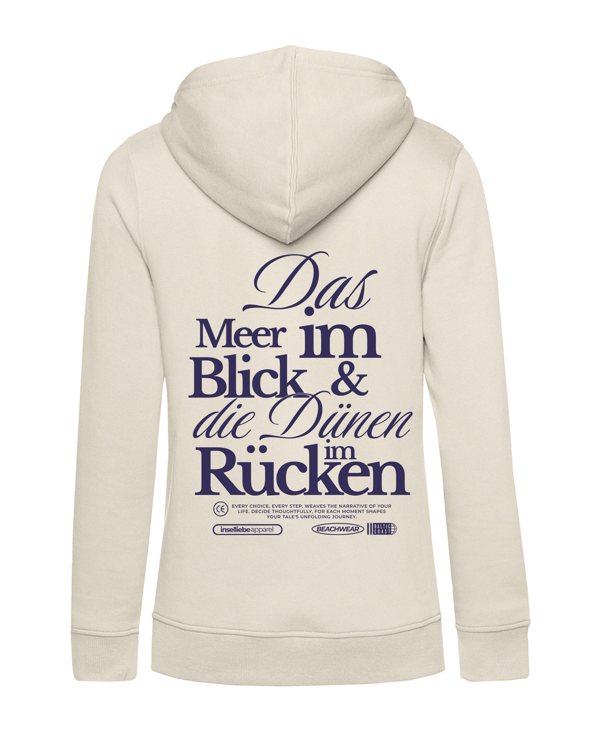 Damen Hoodie "Meerblick" | Creme - INSELLIEBE USEDOM