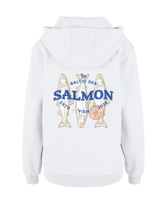 Damen Fluffy Hoodie "Salmons" | Weiß
