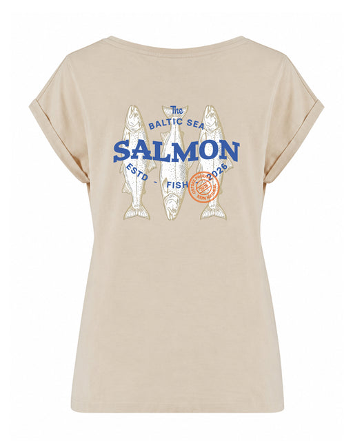 Damen T-Shirt "Salmons" | Sand - INSELLIEBE USEDOM