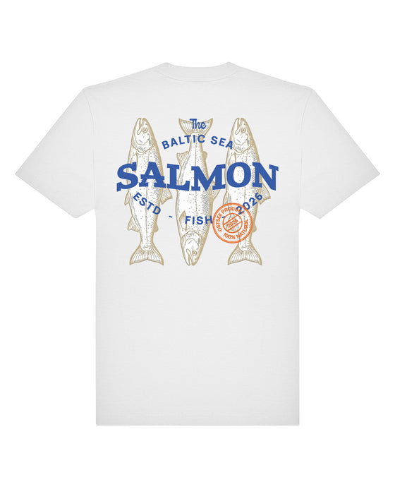 Unisex Oversized Shirt "Salmons" | Weiß