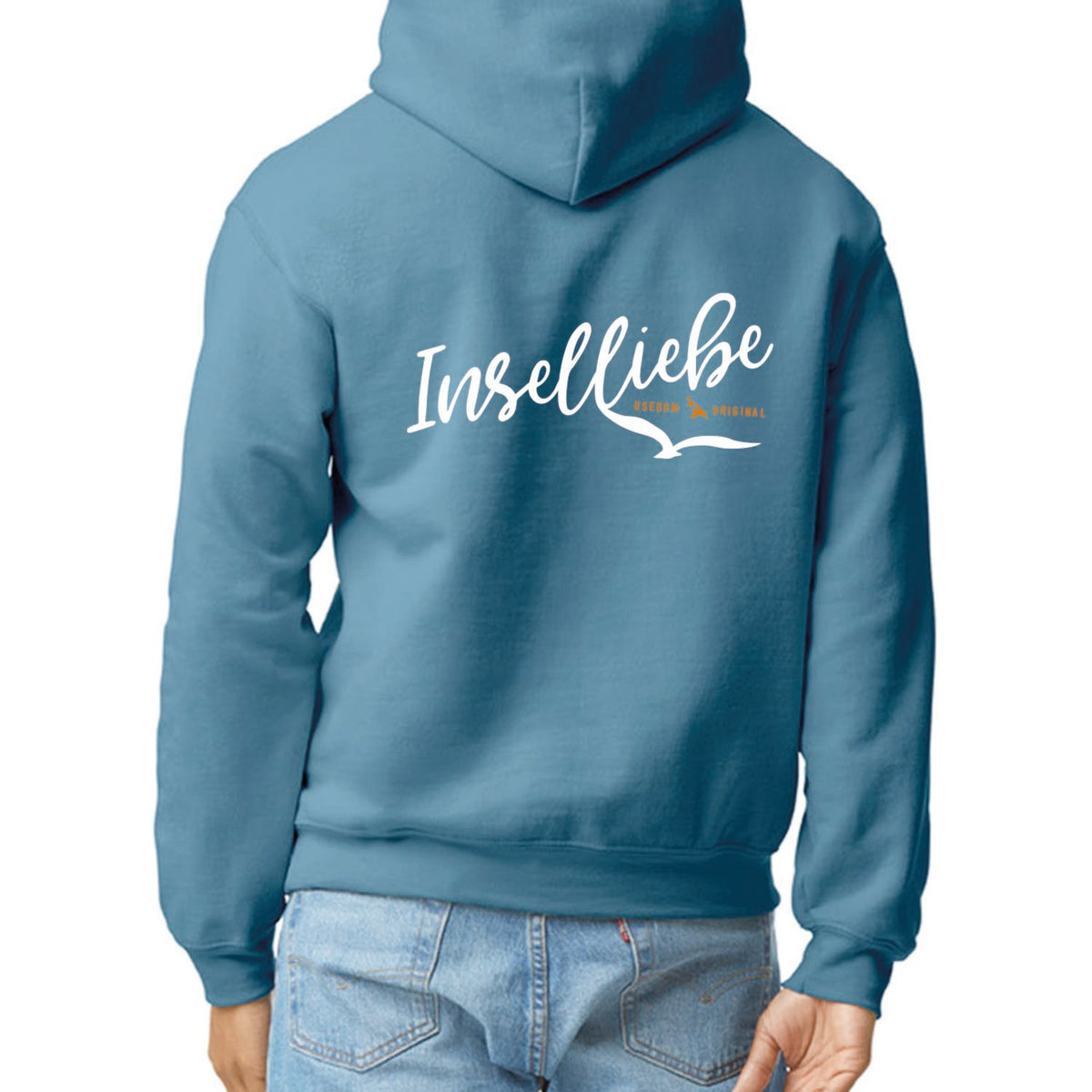 Unisex Hoodie "INSELLIEBE ORIGINAL" | Indigo Blau - INSELLIEBE USEDOM