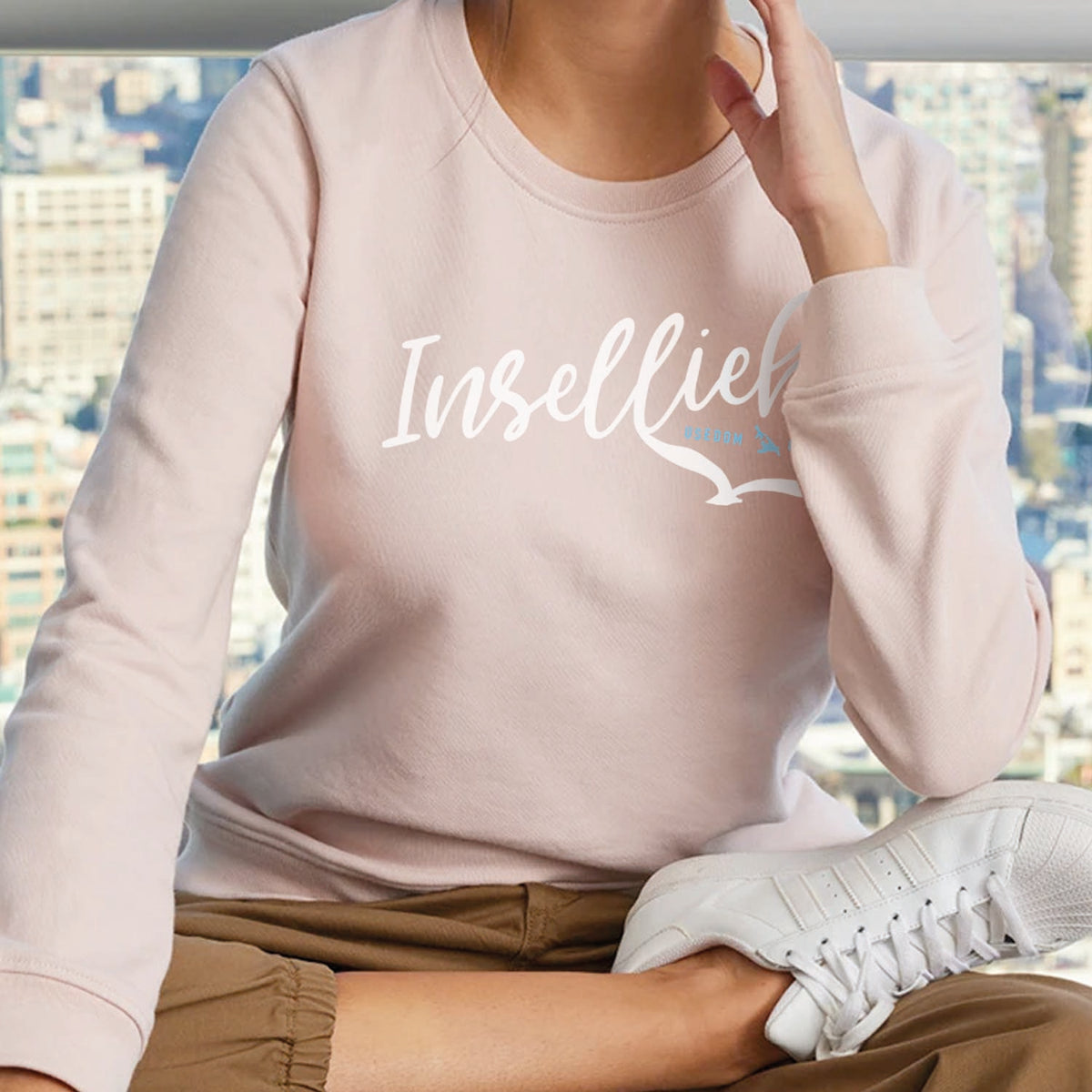 Damen Sweater "INSELLIEBE ORIGINAL" | Rosé - INSELLIEBE USEDOM