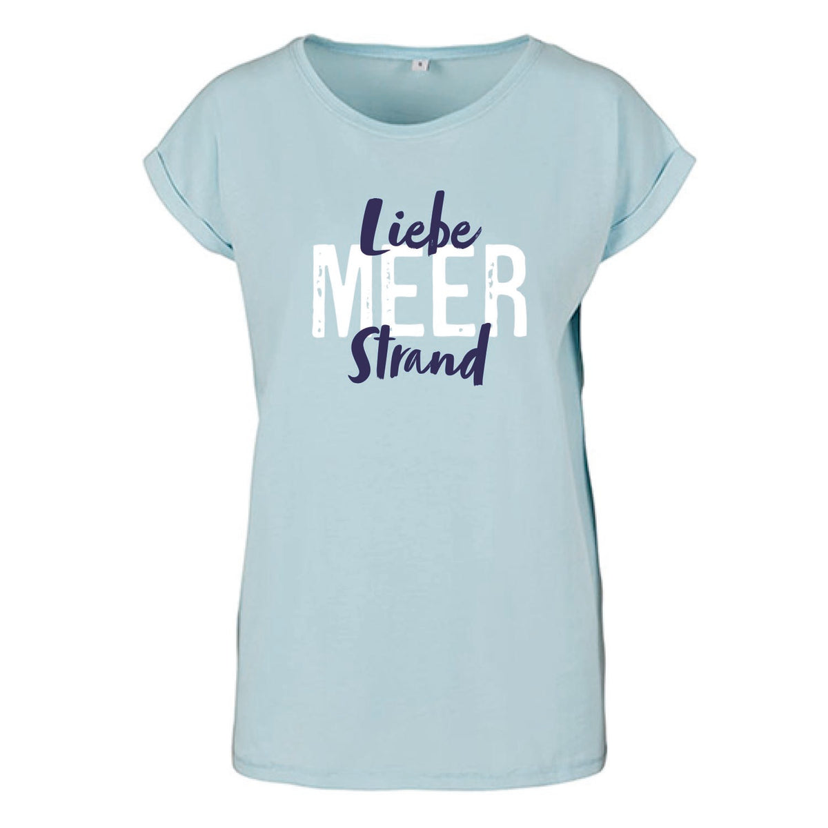 Damen T-Shirt "Liebe & Meer" | Ozean Blau - INSELLIEBE USEDOM