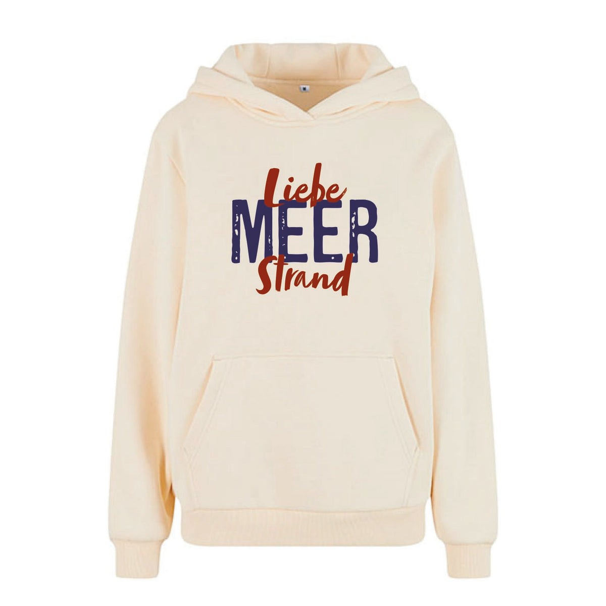 Damen Fluffy Hoodie "Liebe & Meer" | Sand - INSELLIEBE USEDOM