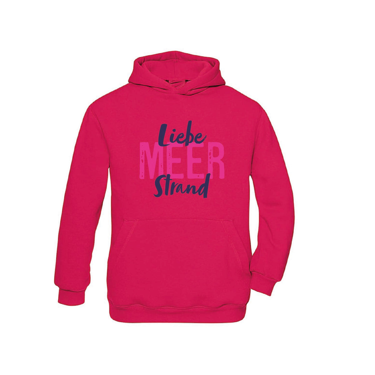 Kinder Hoodie "Liebe & Meer" | Sorbet Rot - INSELLIEBE USEDOM