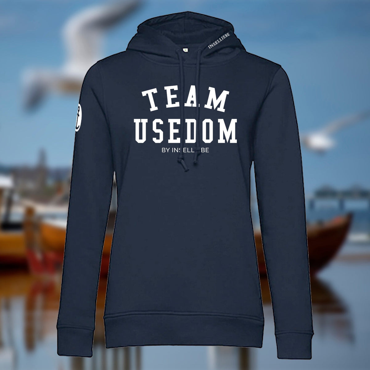Damen Hoodie "Team Usedom" | Navy - INSELLIEBE USEDOM