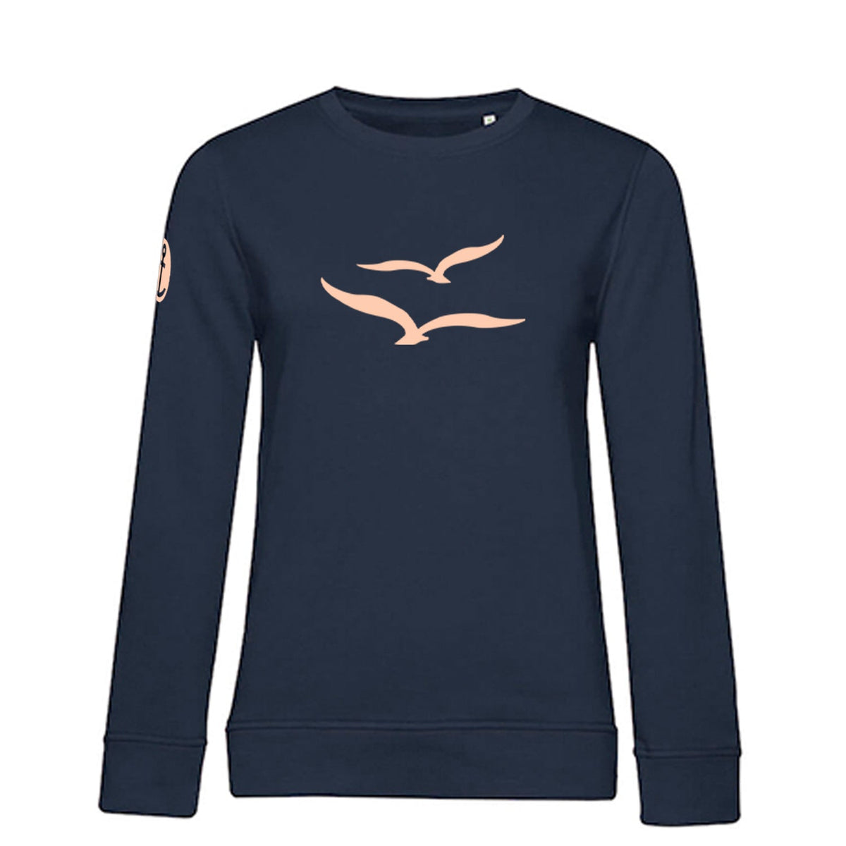 Damen Sweater "Möwenpaar" | Navy - INSELLIEBE USEDOM