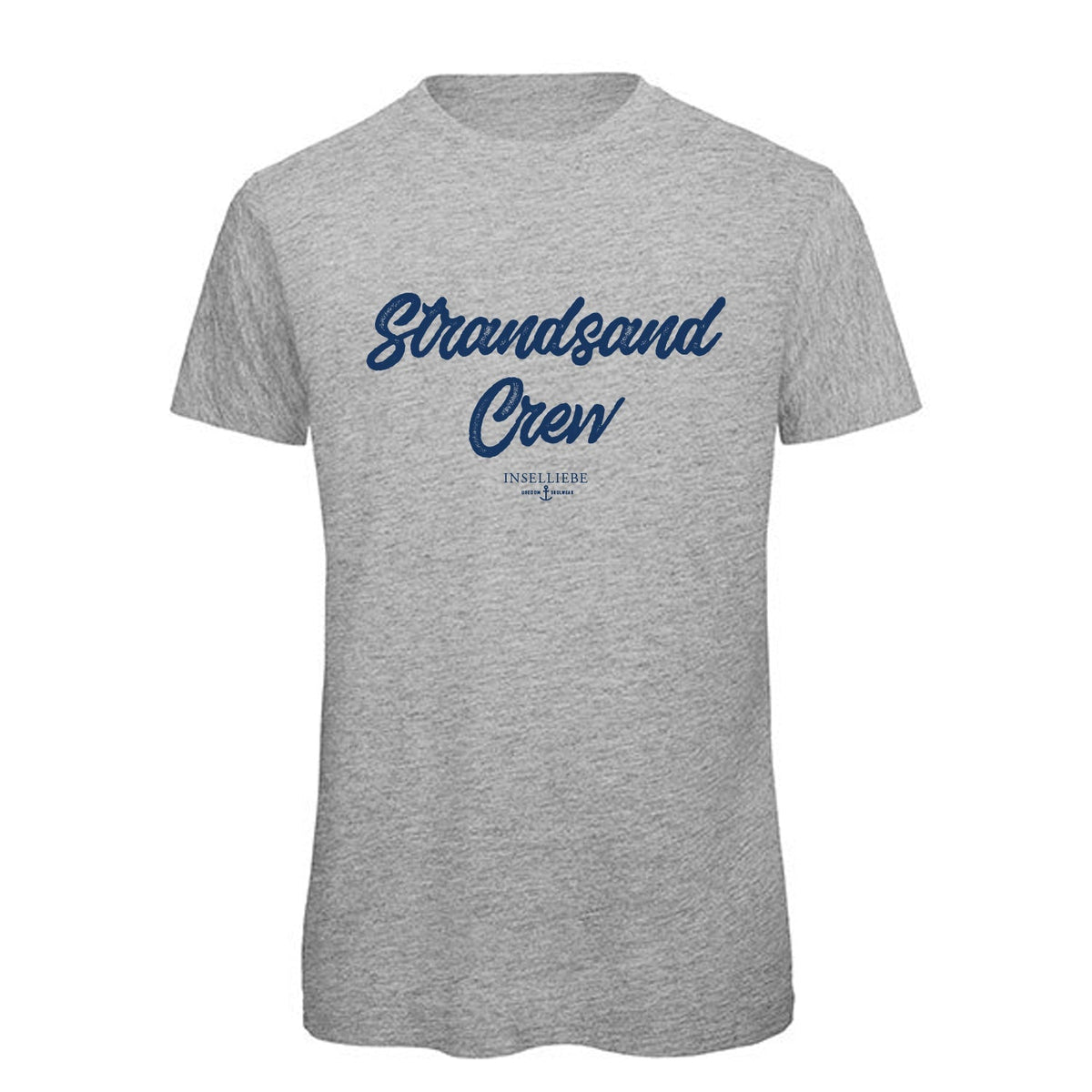 Herren T-Shirt "Strandsand Crew" | Grau Meliert - INSELLIEBE USEDOM