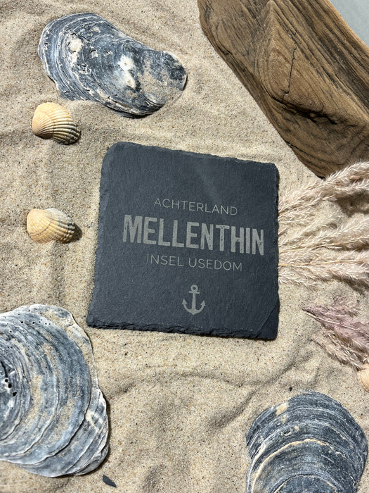 Untersetzer Schiefer "Achterland Mellenthin" | 10x10xm - INSELLIEBE USEDOM