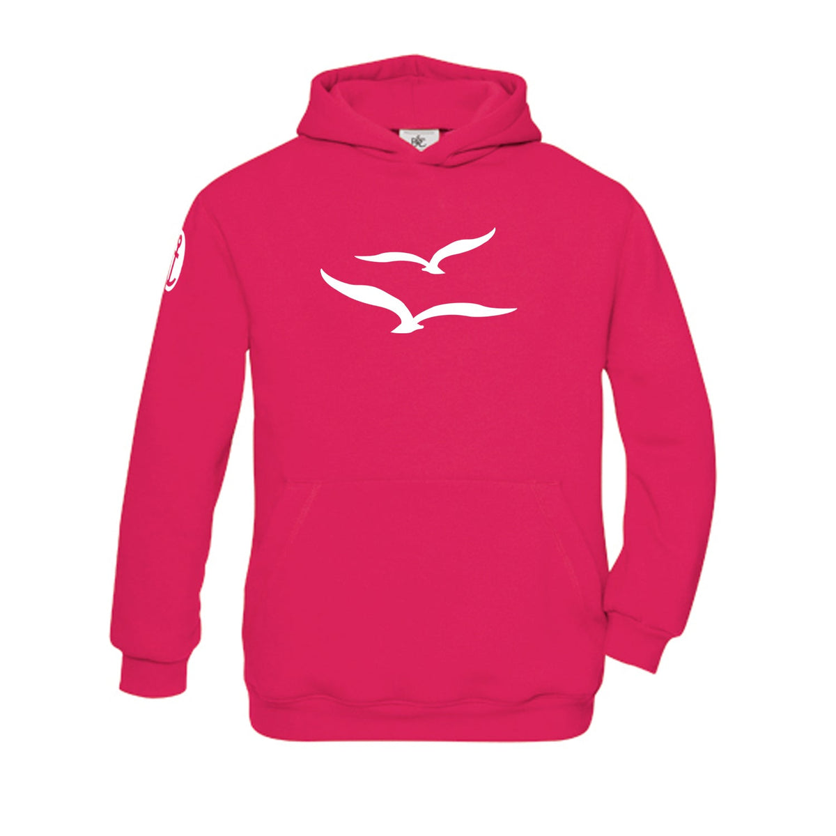 Kinder Hoodie "Möwenpaar" | Sorbet Rot - INSELLIEBE USEDOM