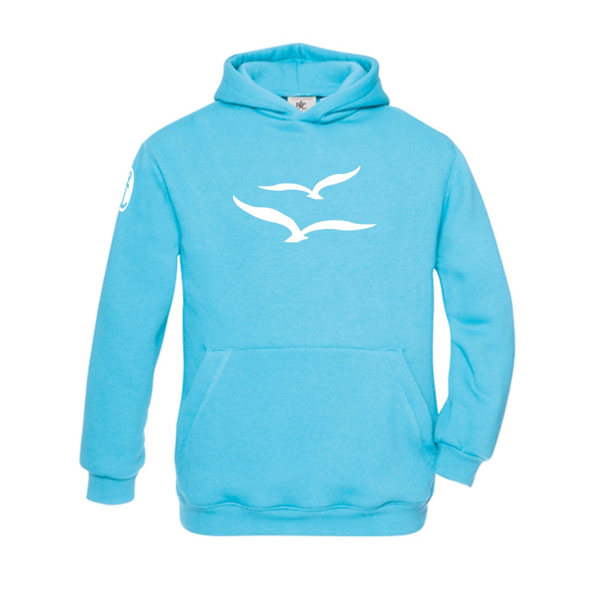 Kinder Hoodie "Möwenpaar" | Türkis - INSELLIEBE USEDOM