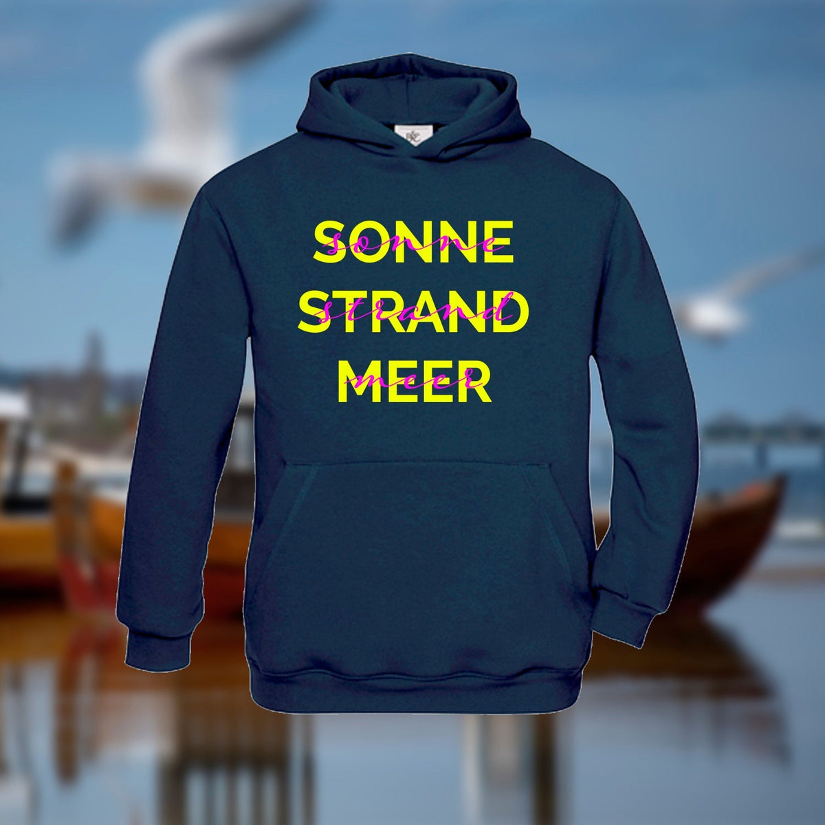 Kinder Hoodie "Sonne & Strand" | Navy - INSELLIEBE USEDOM