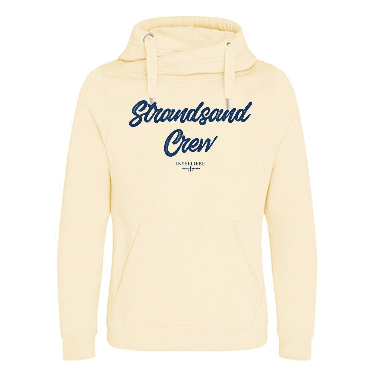 Unisex Cross-Neck Hoodie "Strandsand Crew" | Creme - INSELLIEBE USEDOM