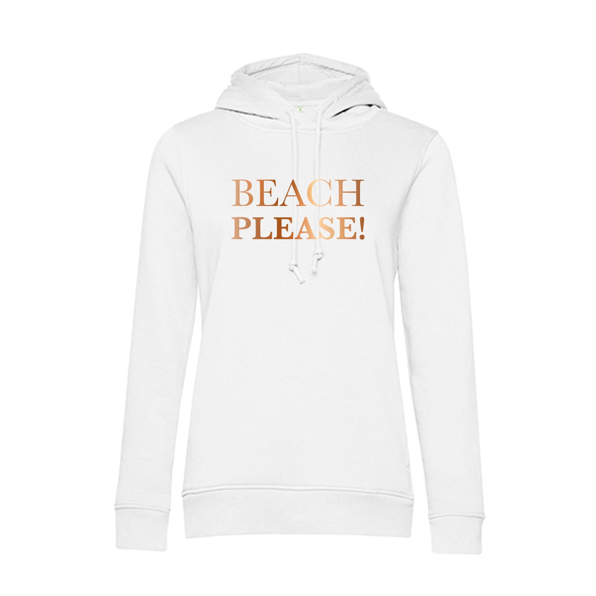 Damen Hoodie "BEACH PLEASE!" | Weiß Kupfer - INSELLIEBE USEDOM