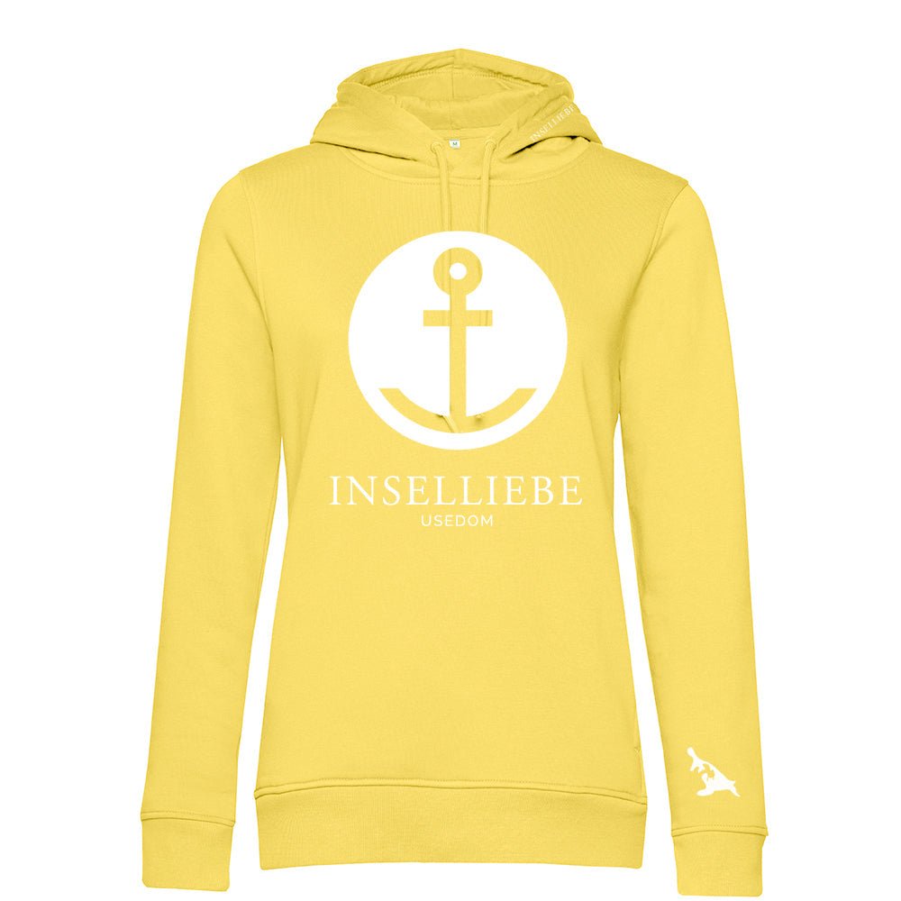 Damen Hoodie "INSELLIEBE Anker" | Gelb - INSELLIEBE USEDOM