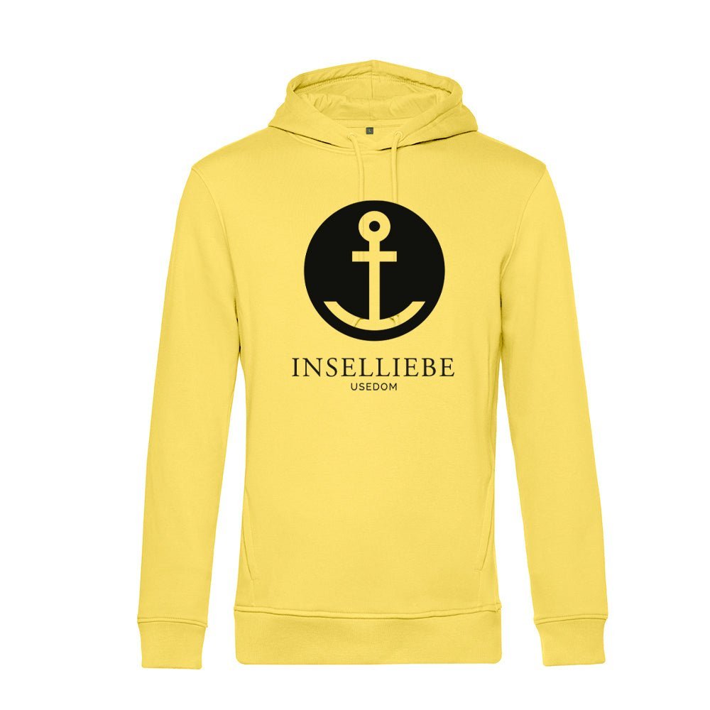 Damen Hoodie "INSELLIEBE Anker" | Gelb-Schwarz - INSELLIEBE USEDOM