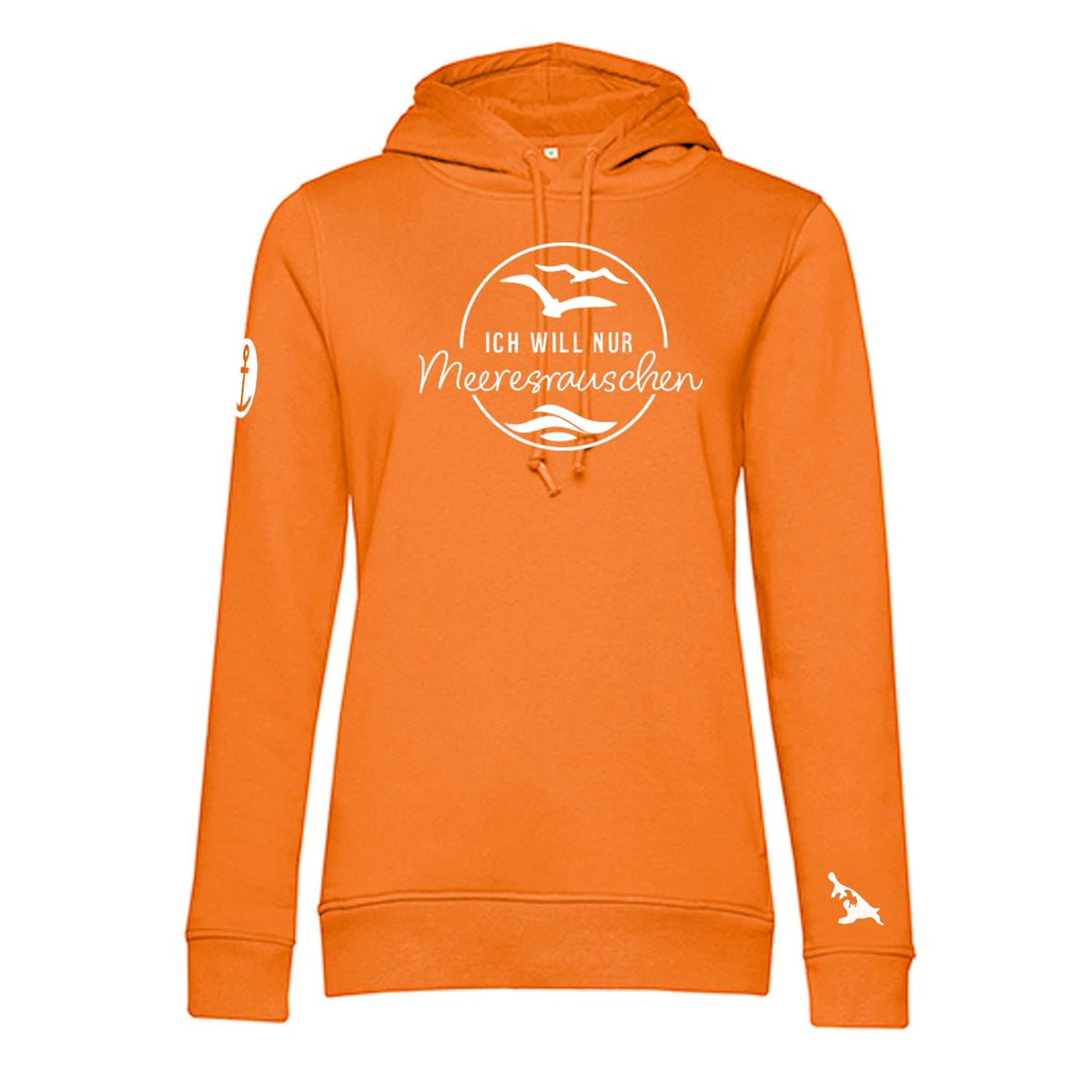 Damen Hoodie "Meeresrauschen" | Orange - INSELLIEBE USEDOM