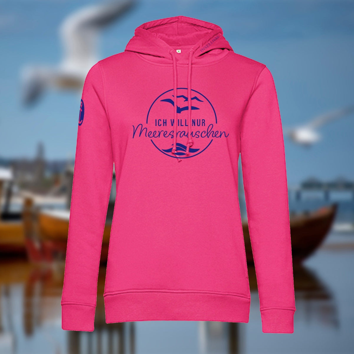 Damen Hoodie "Meeresrauschen" | Pink - INSELLIEBE USEDOM
