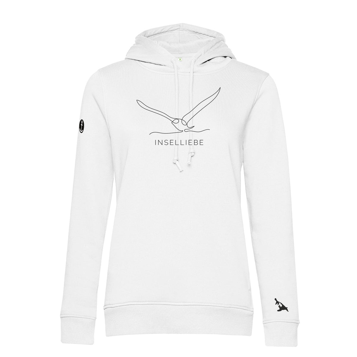 Damen Hoodie "Möwenflug" | Weiß - INSELLIEBE USEDOM