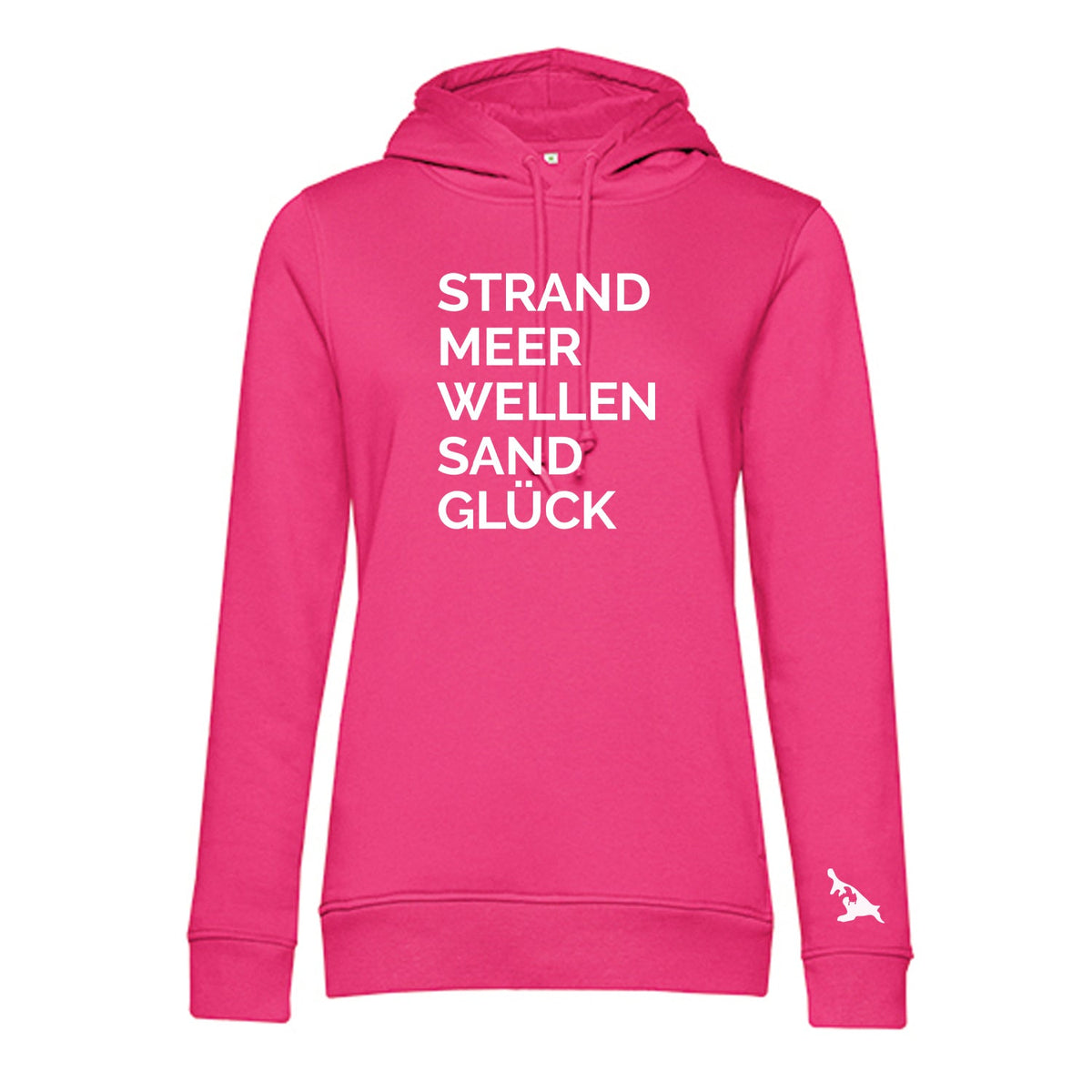 Damen Hoodie "STRANDGLÜCK" | Pink - INSELLIEBE USEDOM