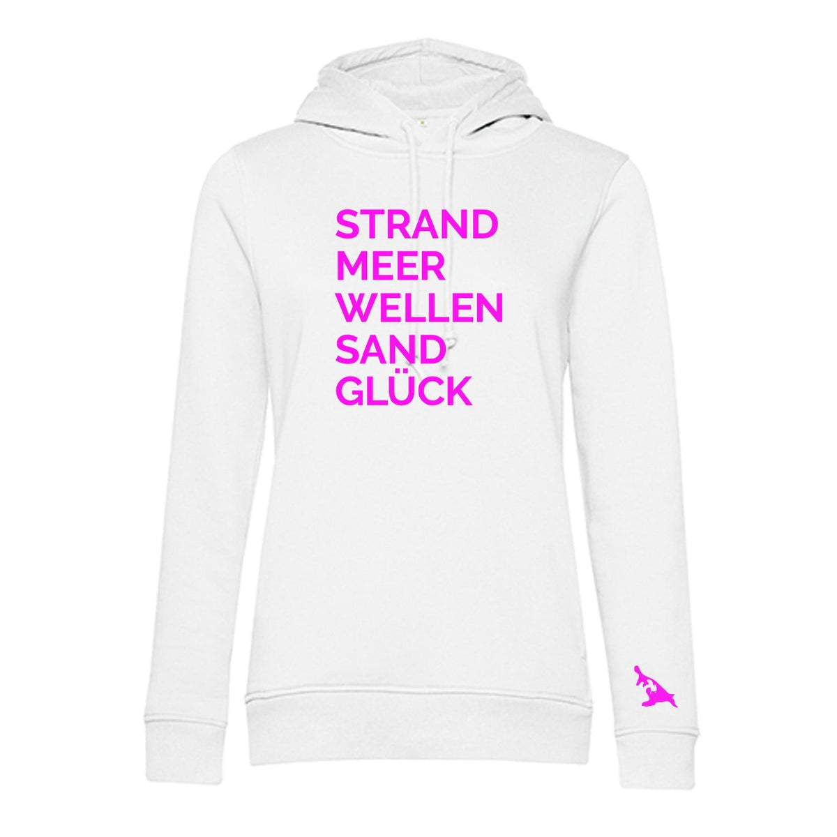Damen Hoodie "STRANDGLÜCK" | Weiß - INSELLIEBE USEDOM
