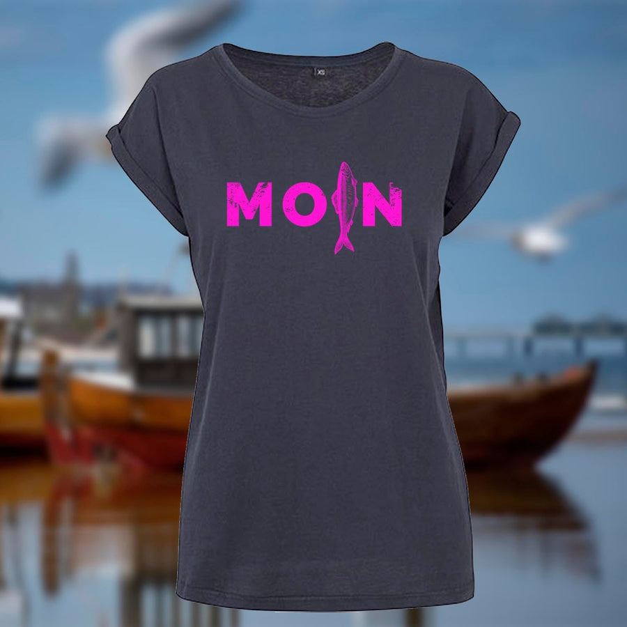 Damen T-Shirt "MOIN Hering" | Navy-Pink
