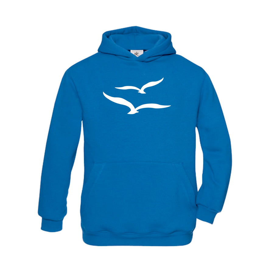 Kinder Hoodie "Möwenpaar" | Royalblau
