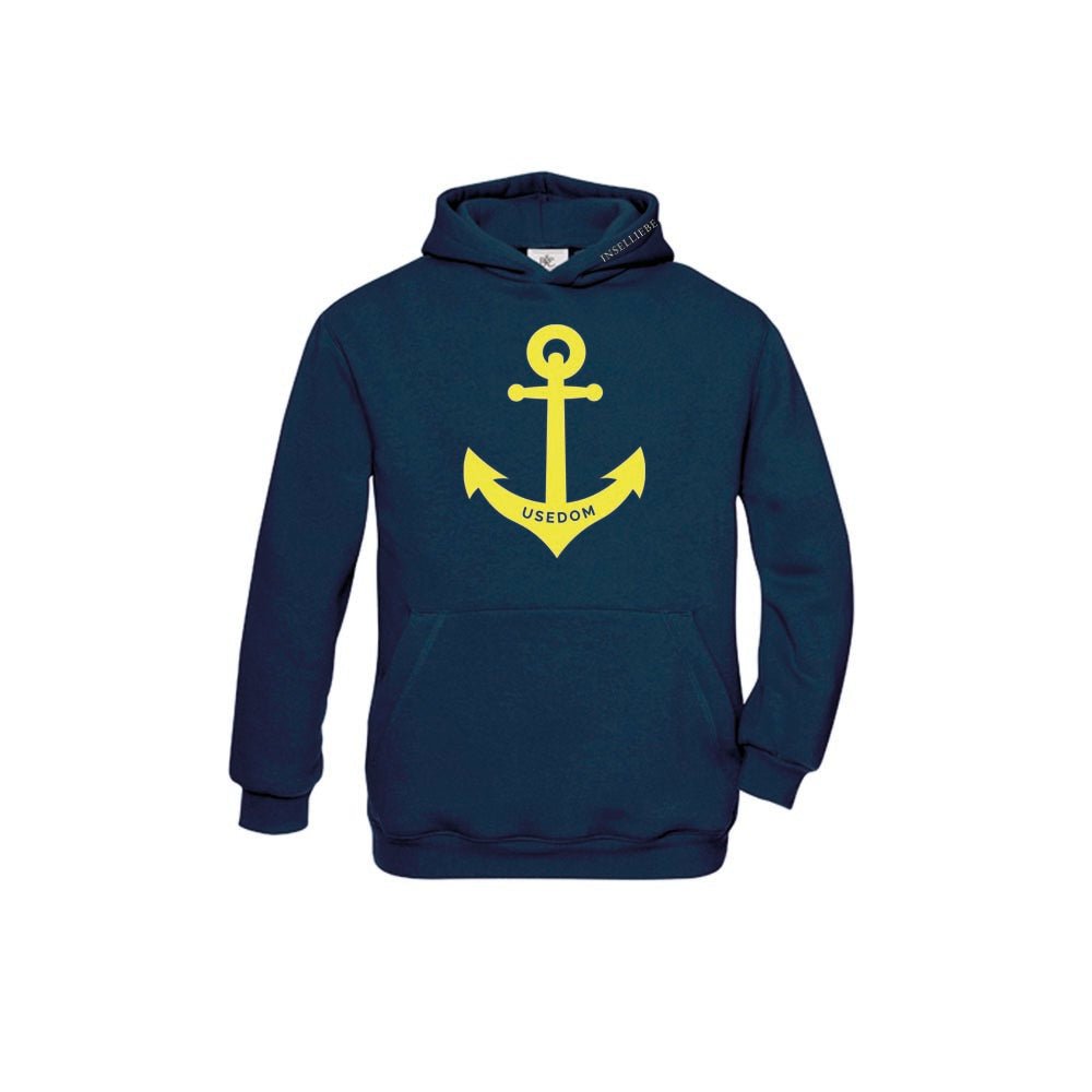 Kinder Hoodie "Usedom Anker" | Navy - INSELLIEBE USEDOM