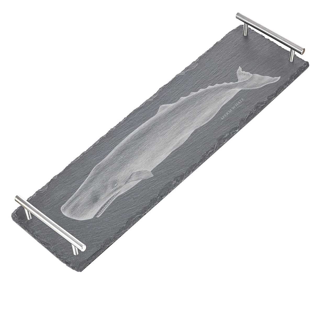 Tablett aus Schiefer mit Griff "Pottwal" | 50x15cm - INSELLIEBE USEDOM