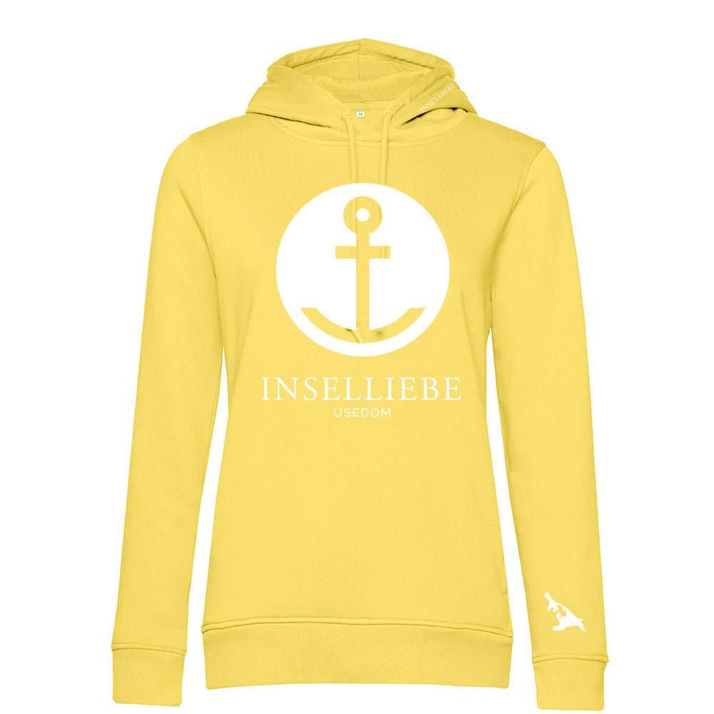 Unisex Hoodie "INSELLIEBE Anker" | Gelb-Weiss - INSELLIEBE USEDOM