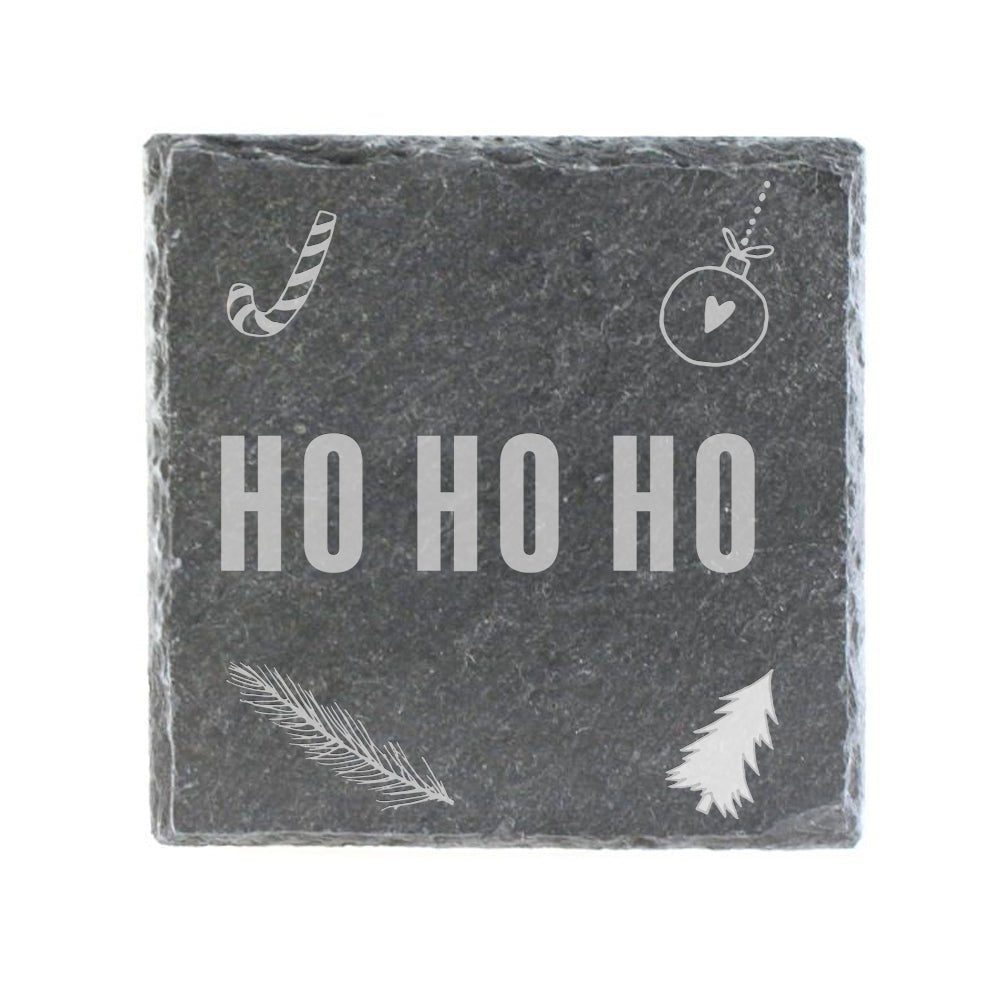 Untersetzer Schiefer "Ho Ho Ho" | 10x10xm - INSELLIEBE USEDOM