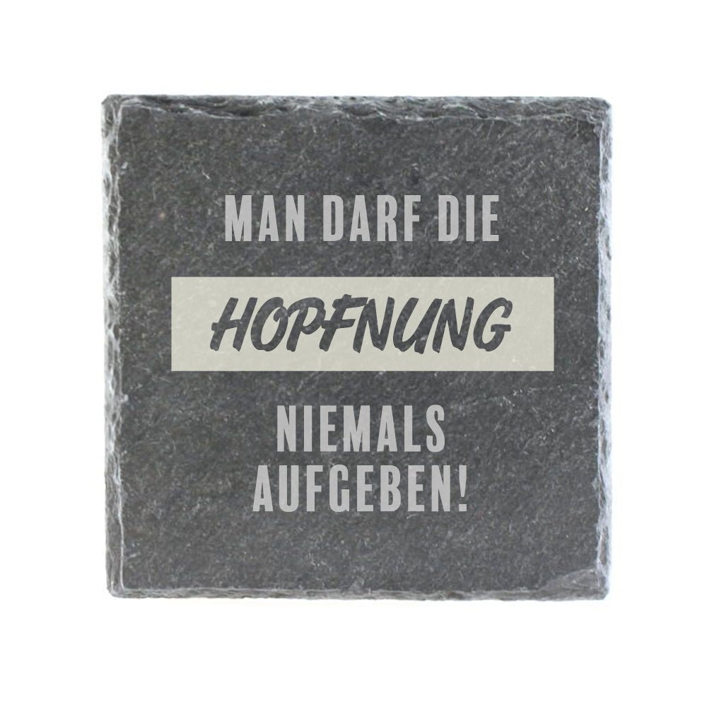 Untersetzer Schiefer "Hopfnung" | 10x10xm - INSELLIEBE USEDOM