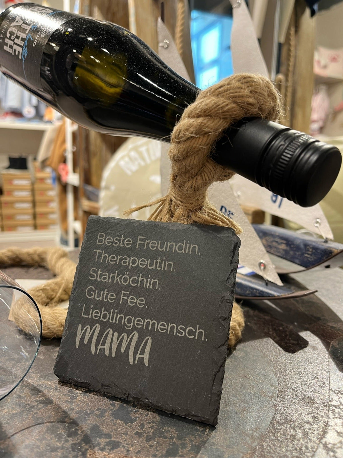 Untersetzer Schiefer "Mama Beste Freundin" | 10x10xm - INSELLIEBE USEDOM