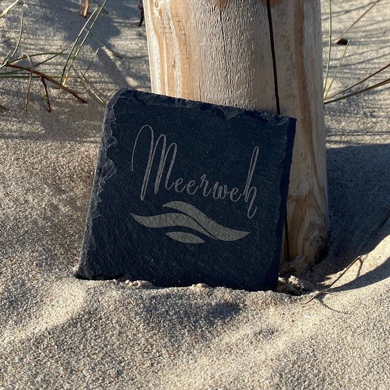Untersetzer Schiefer "Meerweh" | 10x10xm - INSELLIEBE USEDOM