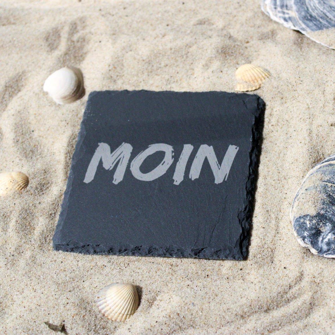 Untersetzer Schiefer "MOIN" | 10x10xm - INSELLIEBE USEDOM