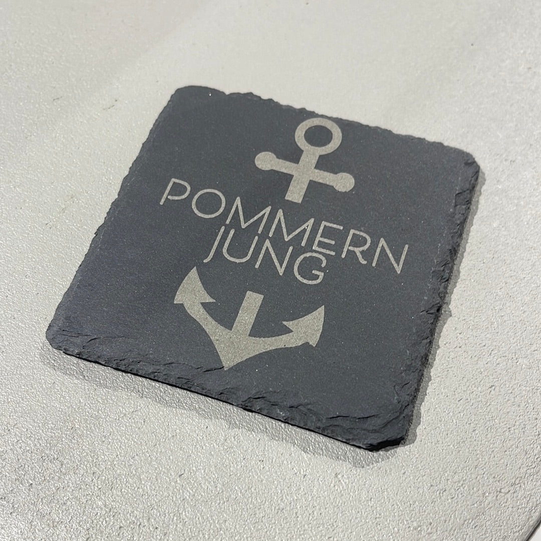 Untersetzer Schiefer "Pommern Jung" | 10x10xm - INSELLIEBE USEDOM