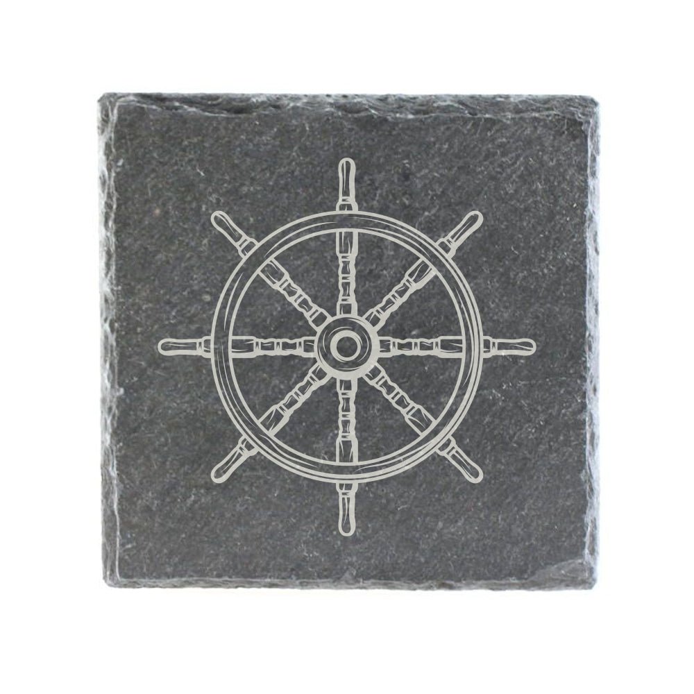 Untersetzer Schiefer "Steuerrad" | 10x10xm - INSELLIEBE USEDOM
