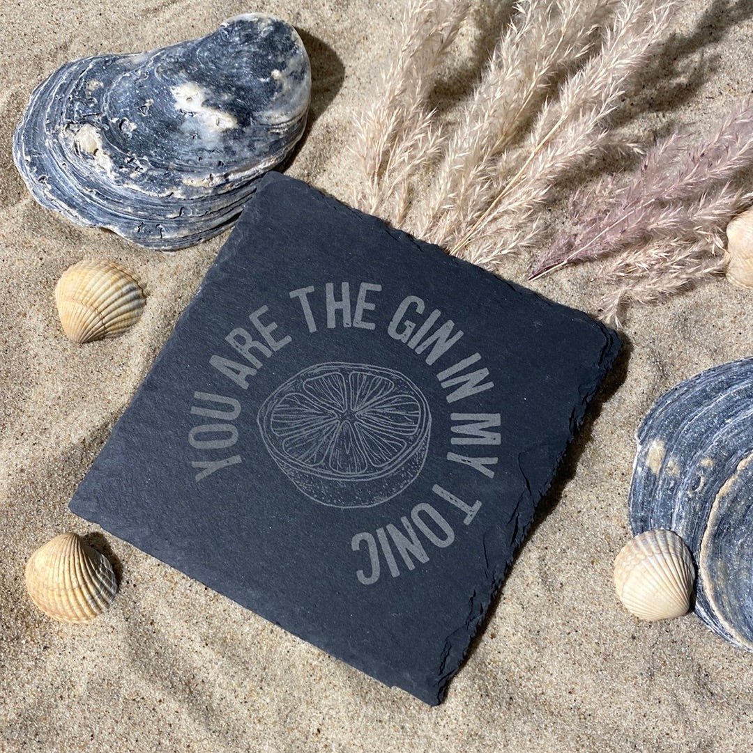 Untersetzer Schiefer "You are the Gin" | 10x10xm - INSELLIEBE USEDOM
